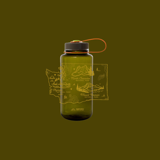 Washington National Parks Water Bottle - 32oz Rainier Watch