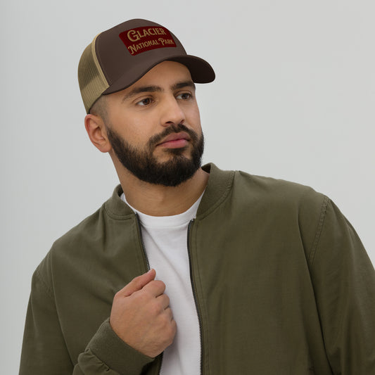 Glacier Embroidered National Park Sign Trucker Hat Park Service Apparel
