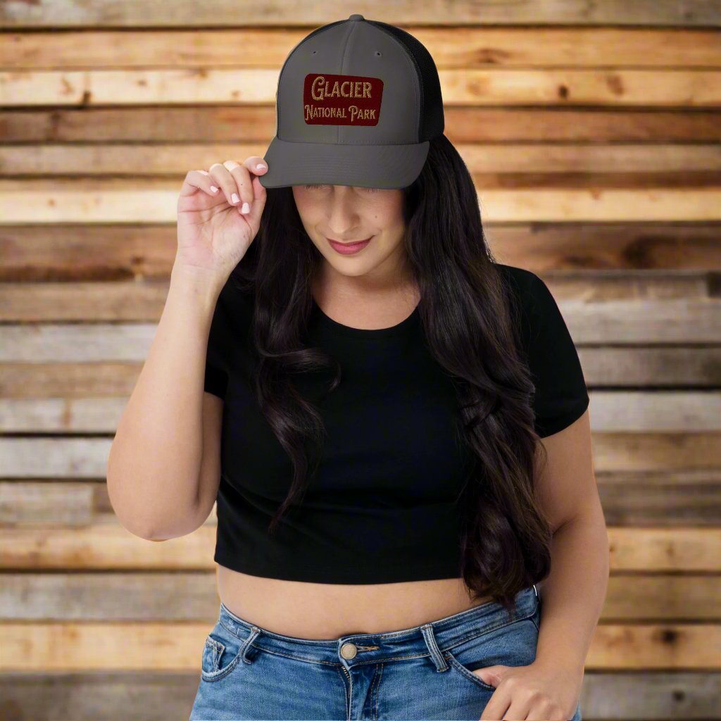 Glacier Embroidered National Park Sign Trucker Hat Park Service Apparel