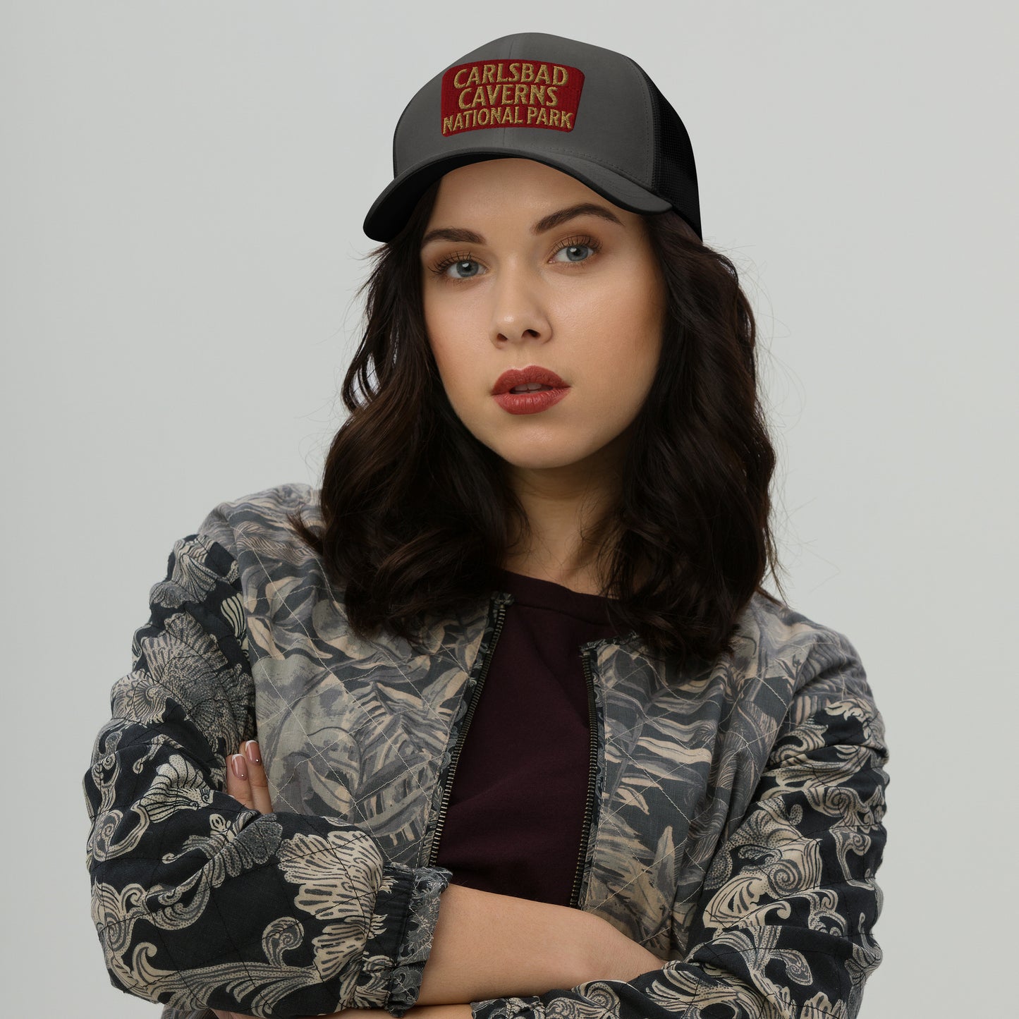 Carlsbad Caverns National Park Sign Embroidered Trucker Hat Park Service Apparel
