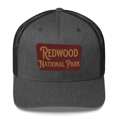 Redwood Embroidered National Park Trucker Hat hat Park Service Apparel Dark Heather Gray