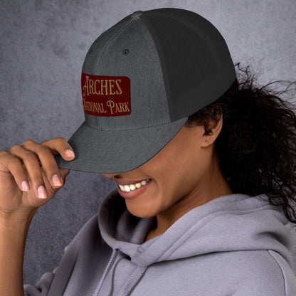 Arches Embroidered National Park Sign Trucker Hat Park Service Apparel
