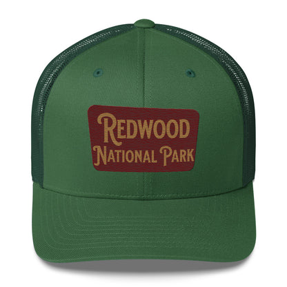 Redwood Embroidered National Park Trucker Hat hat Park Service Apparel Evergreen