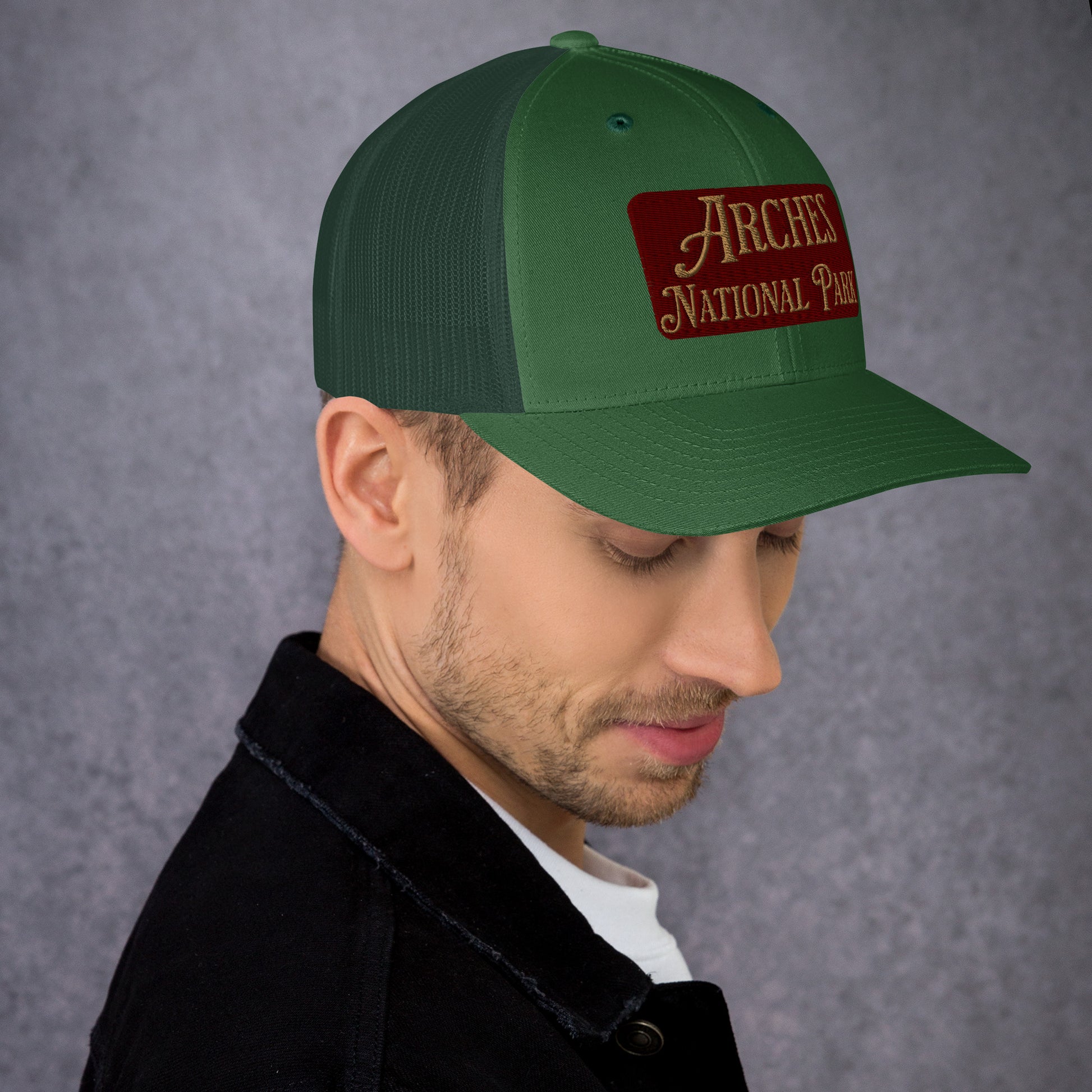 Arches Embroidered National Park Sign Trucker Hat Park Service Apparel