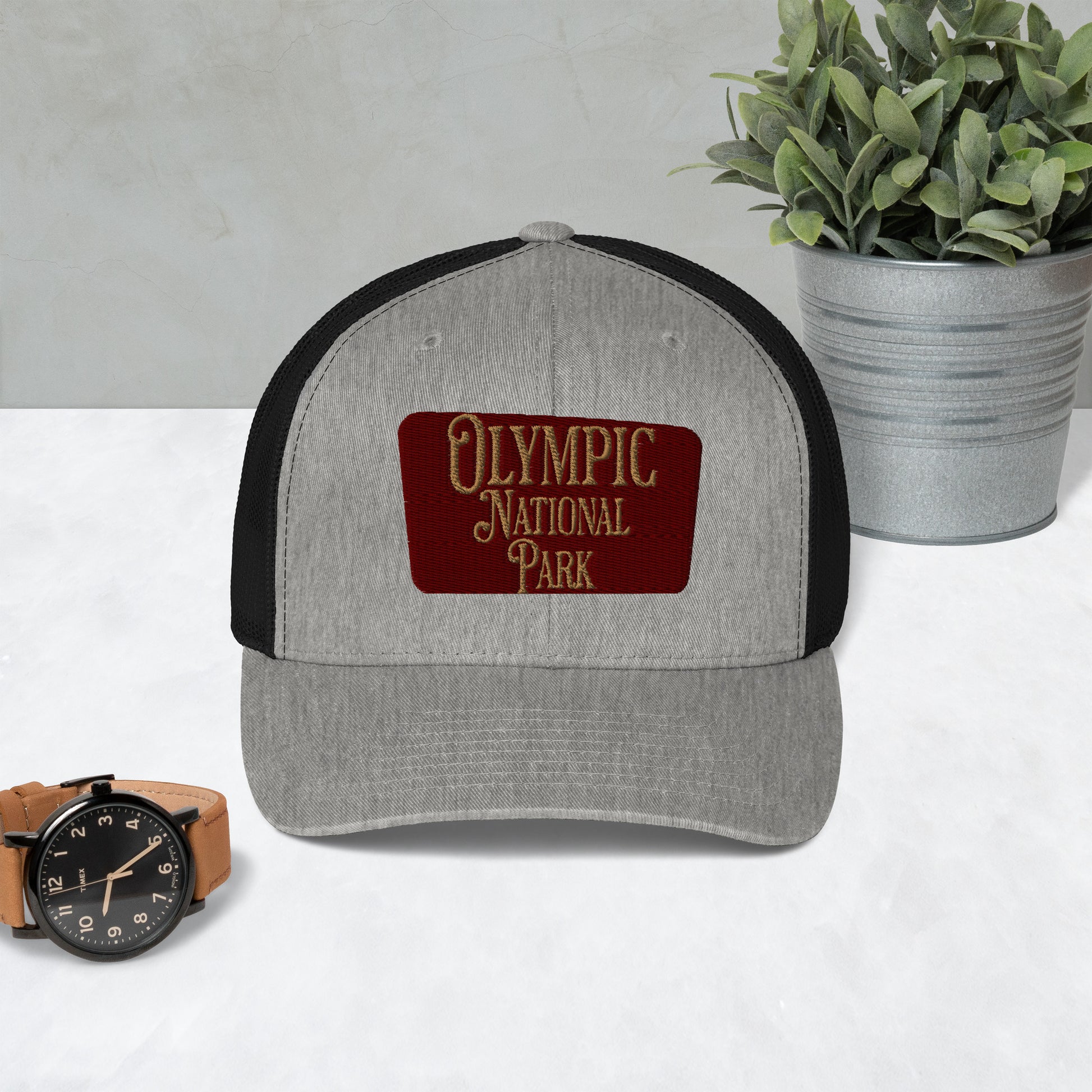 Olympic Embroidered National Park Sign Trucker Hat Park Service Apparel