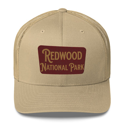 Redwood Embroidered National Park Trucker Hat hat Park Service Apparel Khaki