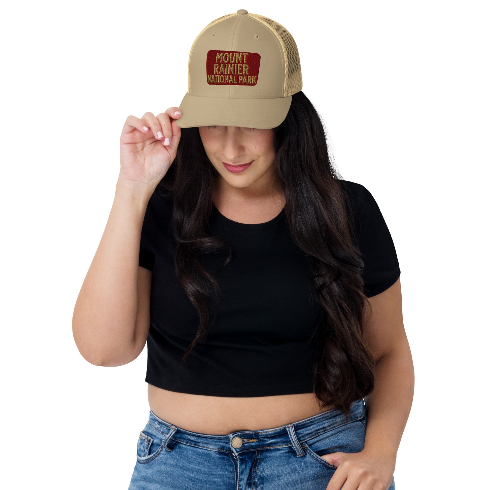 Mount Rainier National Park Sign Embroidered Trucker Hat Park Service Apparel