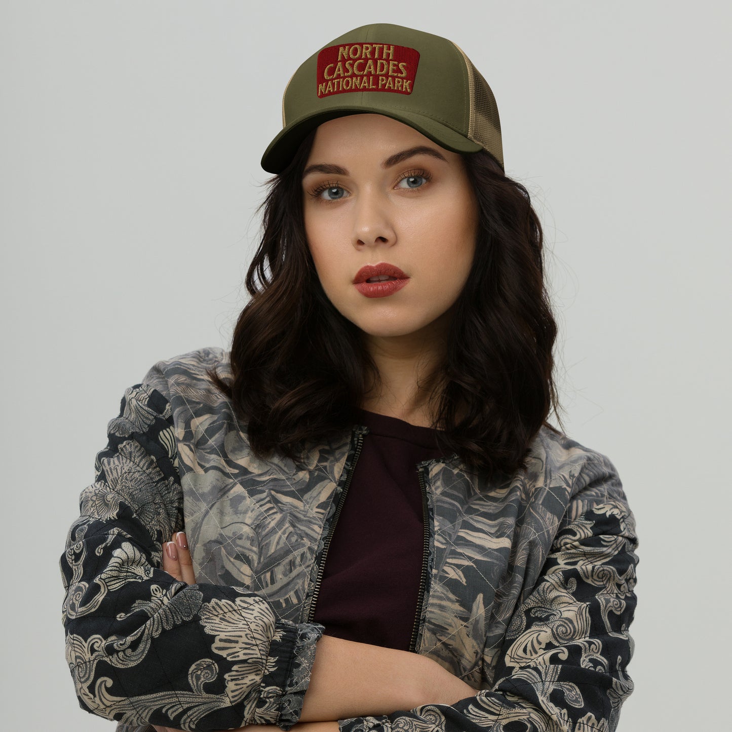 North Cascades National Park Sign Embroidered Trucker Hat Park Service Apparel