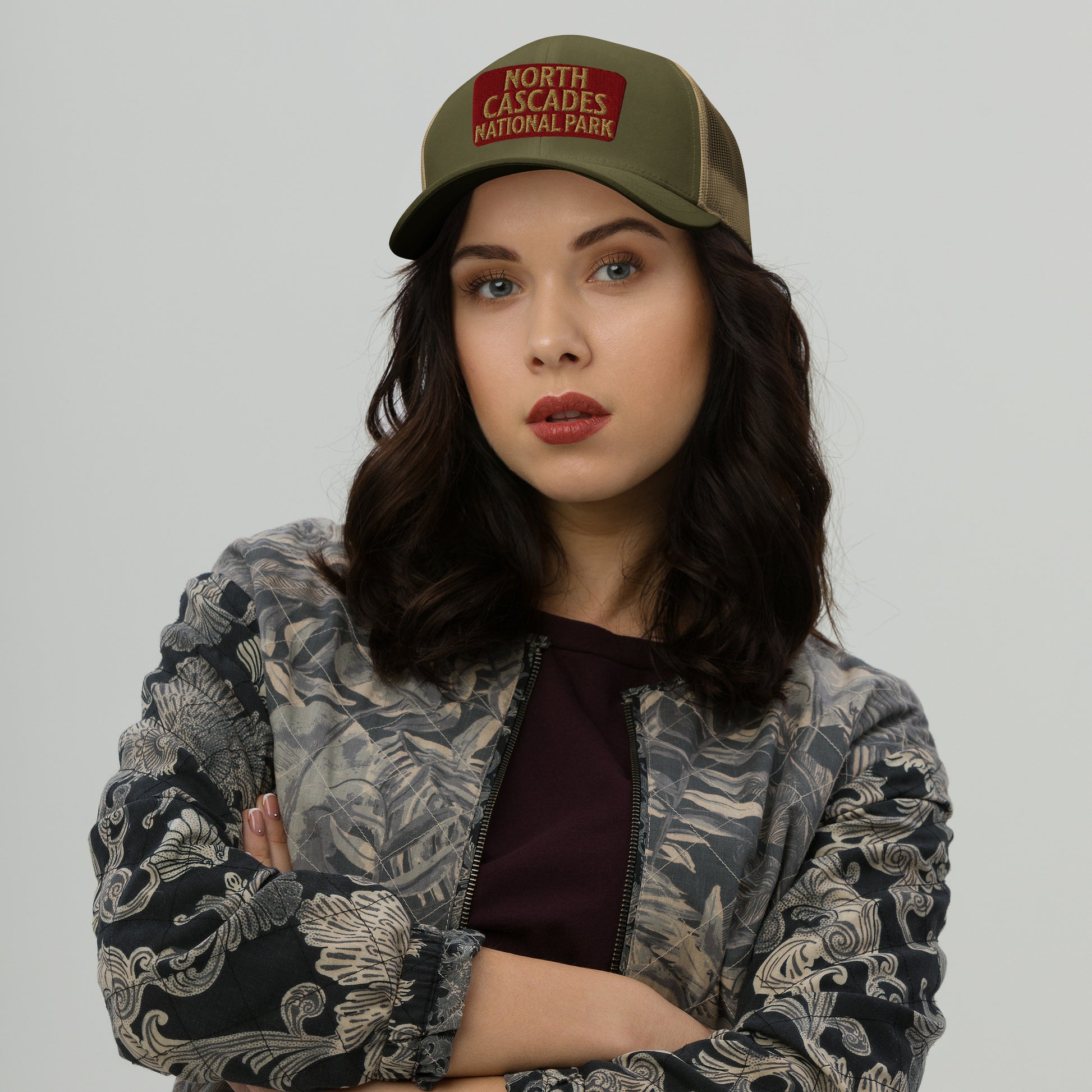 North Cascades National Park Sign Embroidered Trucker Hat Park Service Apparel