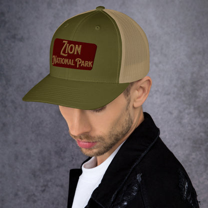 Zion National Park Sign Trucker Cap Park Service Apparel