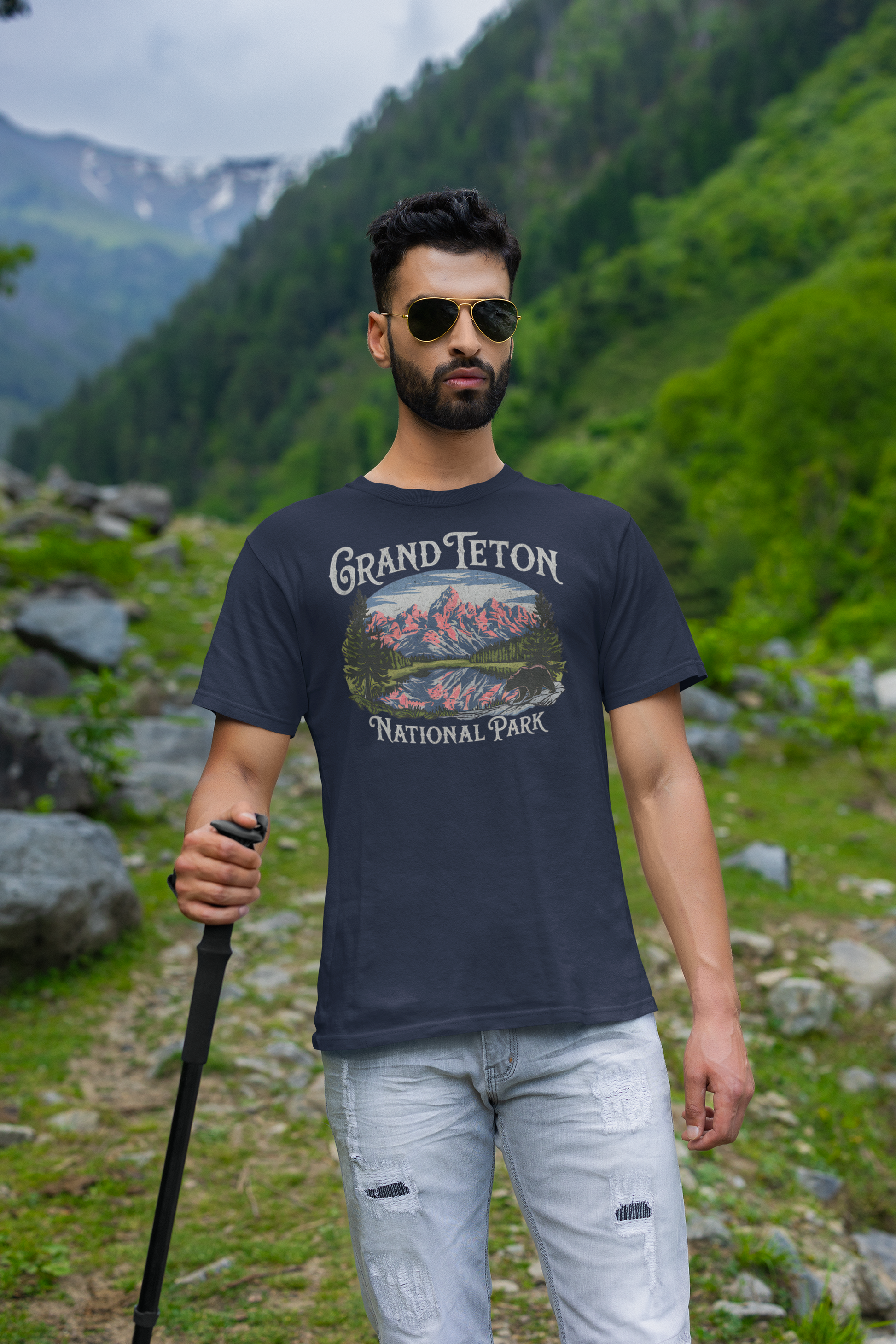 Grand Teton National Park Unisex Fit Soft Vintage T-Shirt Printify