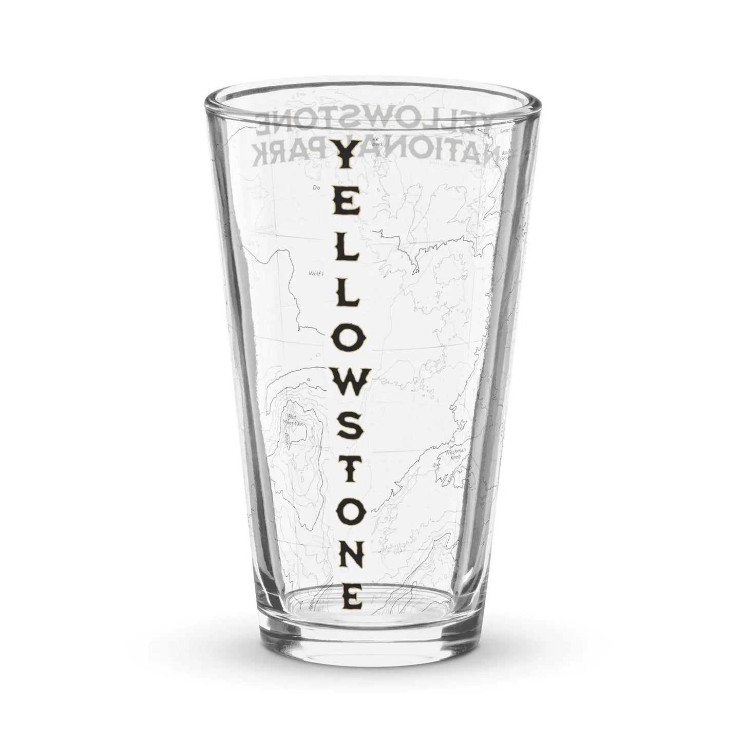 Yellowstone National Park Topographic Pint glass - Park Service Apparel