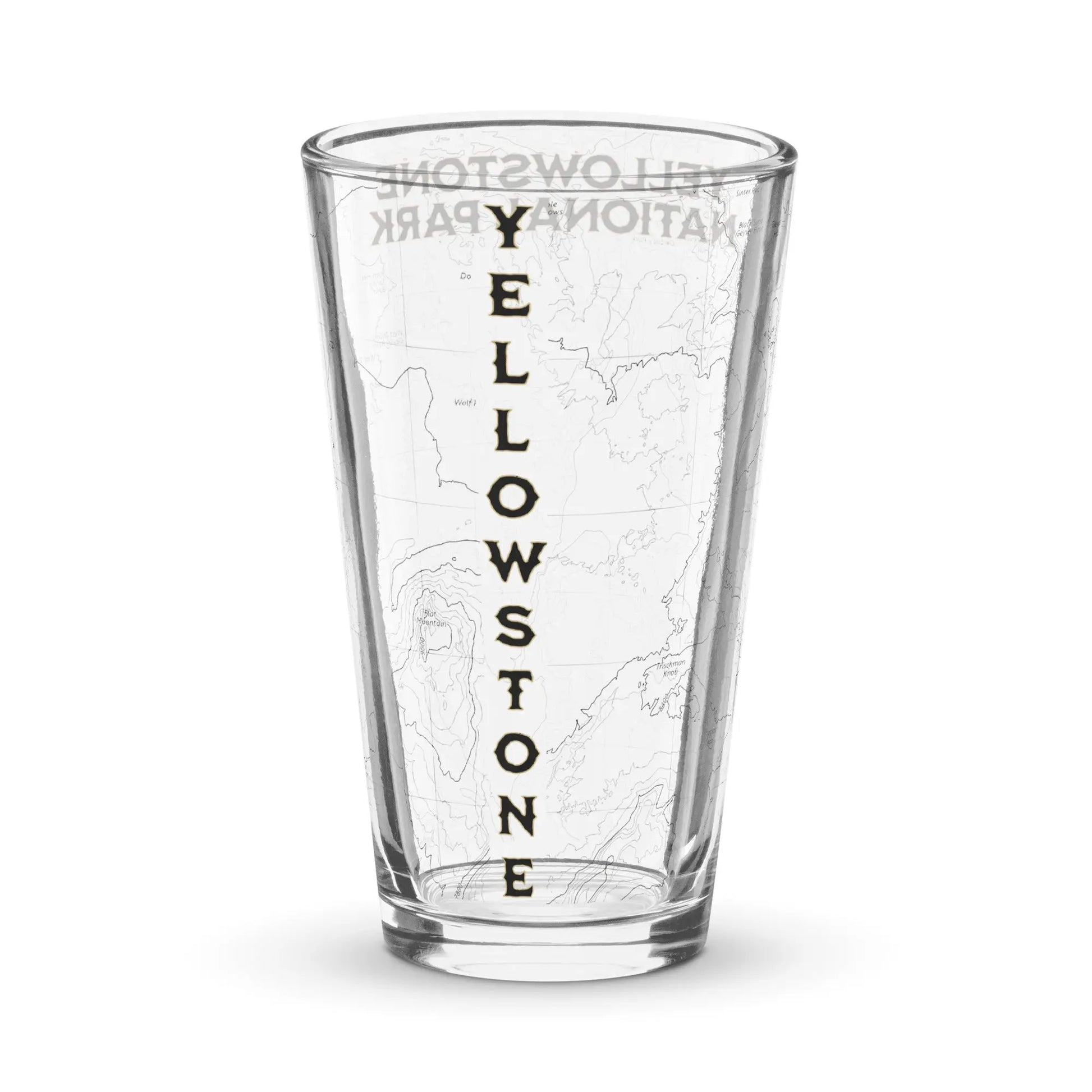 Yellowstone National Park Topographic Pint glass - Park Service Apparel
