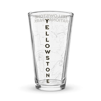 Yellowstone National Park Topographic Pint glass - Park Service Apparel