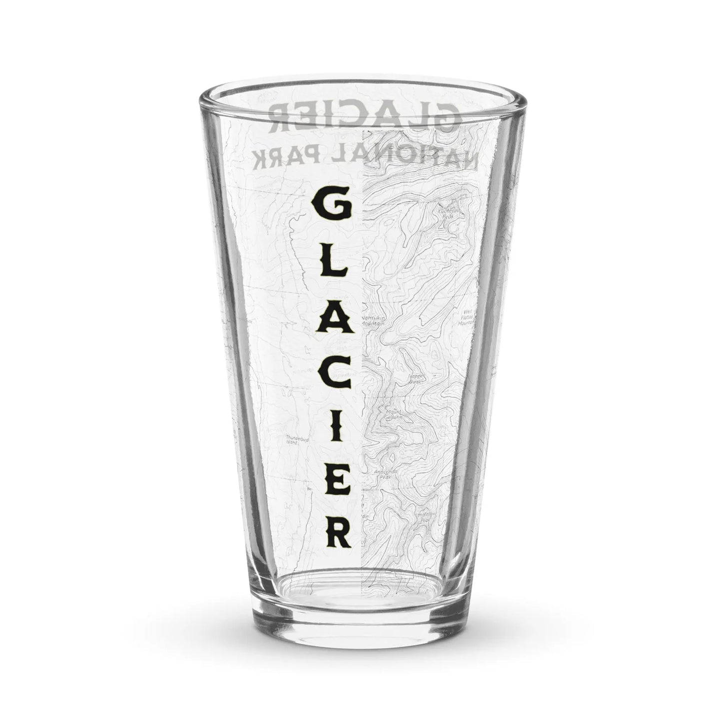 Glacier National Park Topographic Pint Glass - Park Service Apparel