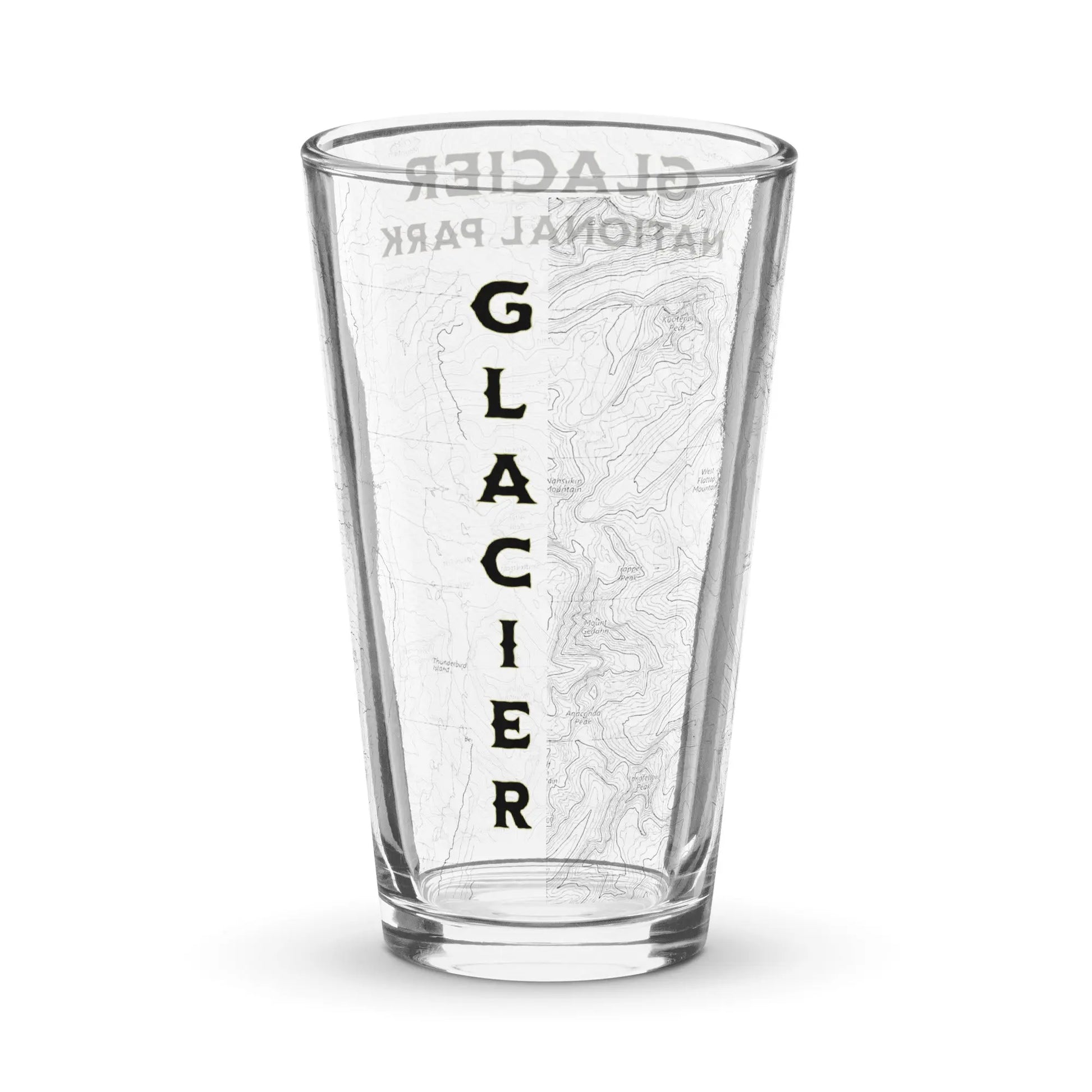 Glacier National Park Topographic Pint Glass - Park Service Apparel