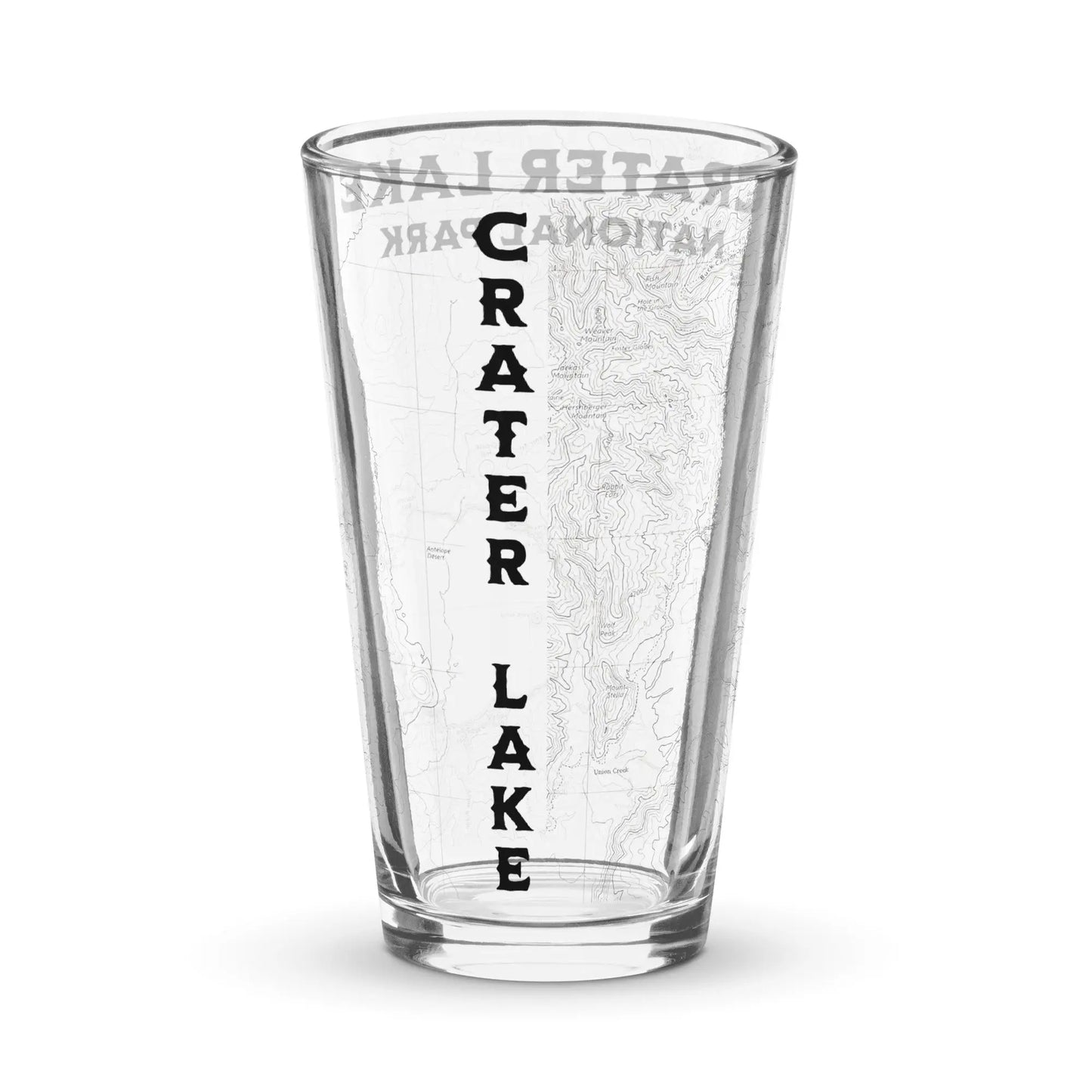 Crater Lake National Park Topographic Pint Glass USGS Topo Map PCT - Park Service Apparel