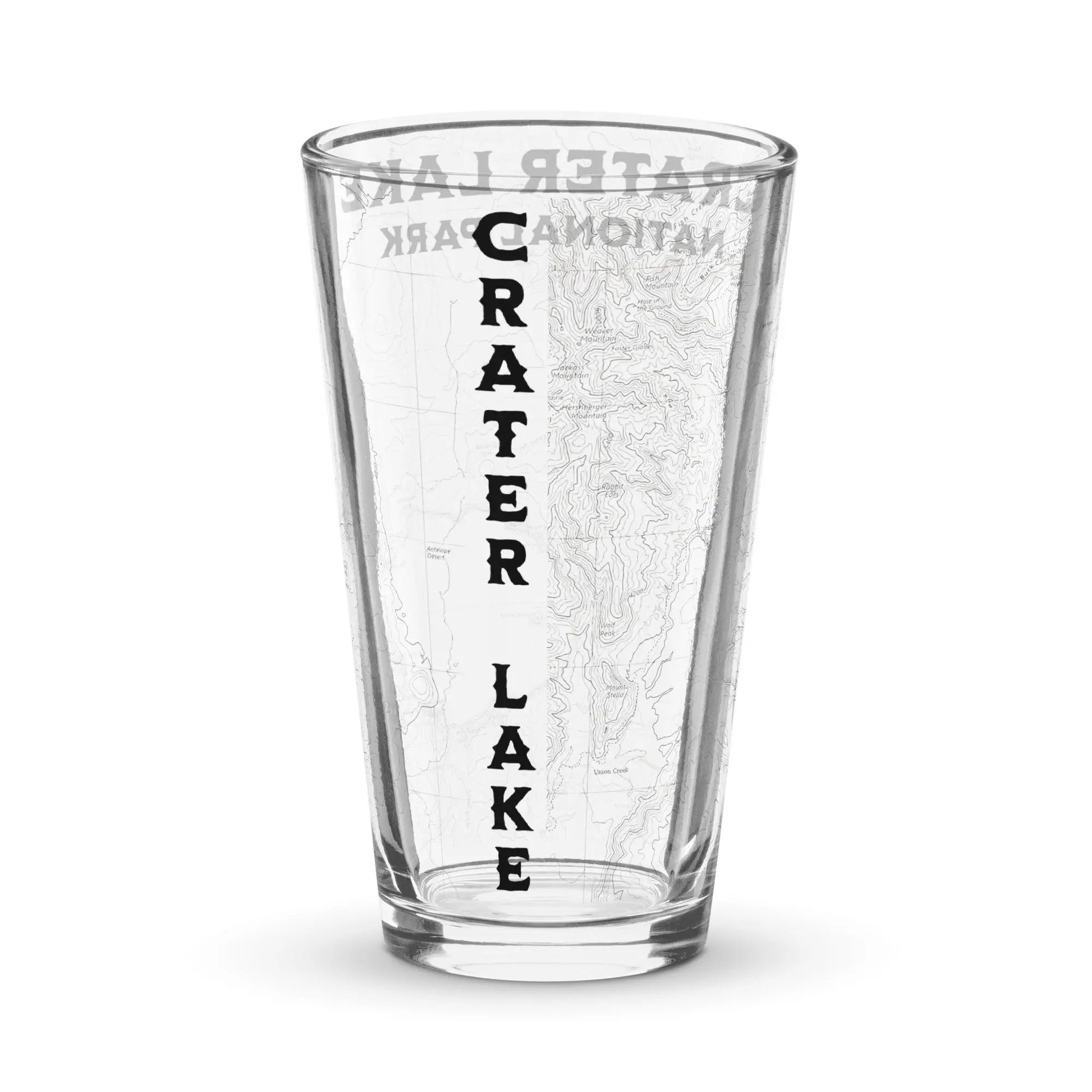 Crater Lake National Park Topographic Pint Glass USGS Topo Map PCT - Park Service Apparel
