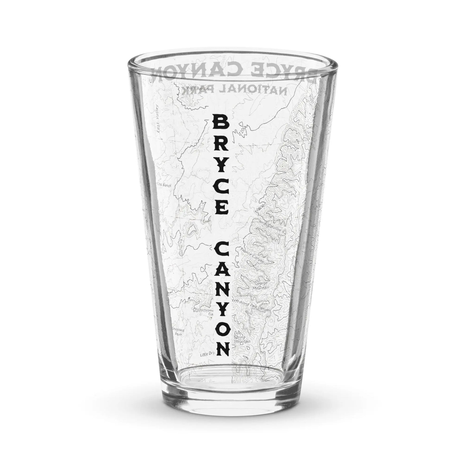 Bryce Canyon National Park Topographic Pint Glass USGS Map Print - Park Service Apparel