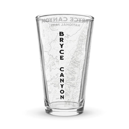 Bryce Canyon National Park Topographic Pint Glass USGS Map Print - Park Service Apparel