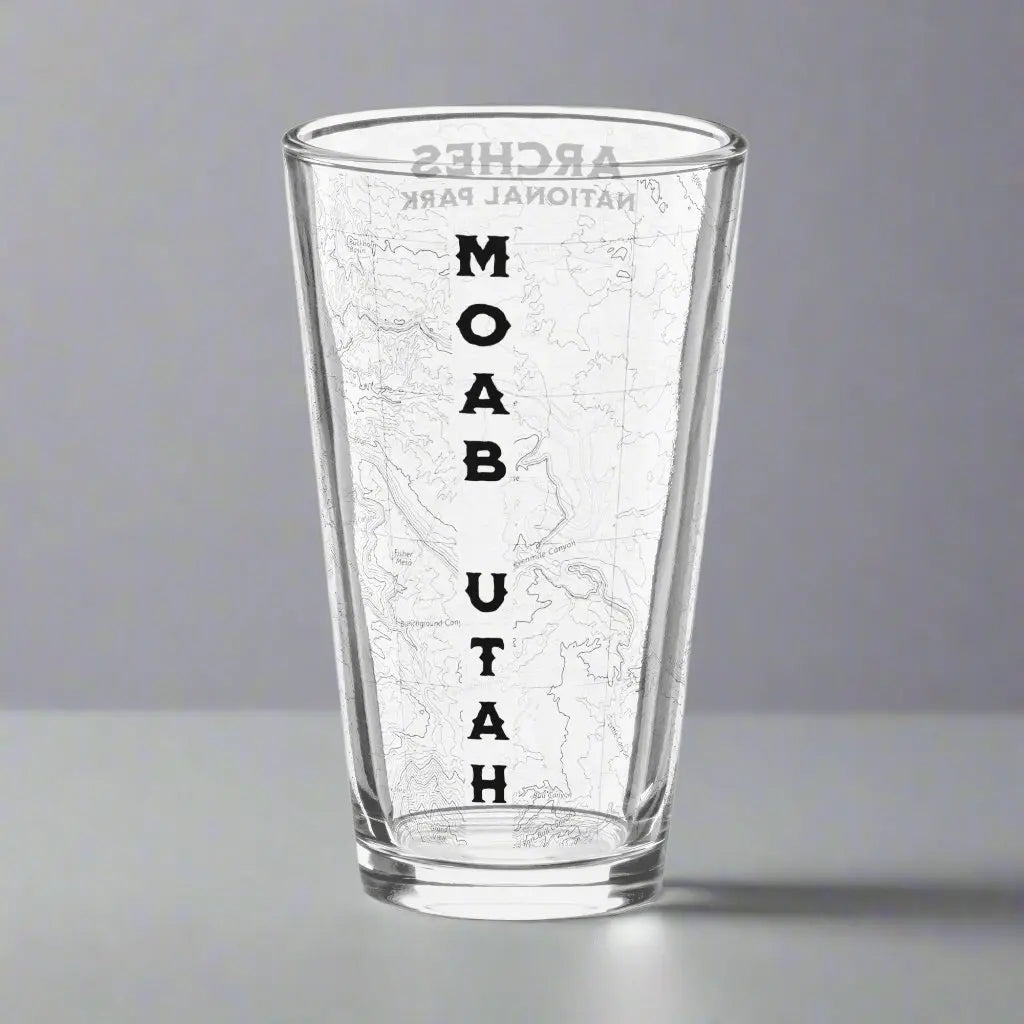 Arches National Park Topographic Pint Glass Moab Utah - Park Service Apparel