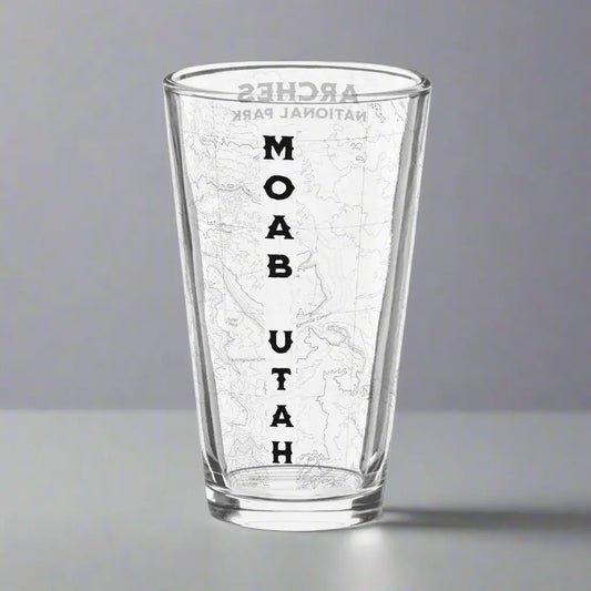 Arches National Park Topographic Pint Glass Moab Utah - Park Service Apparel