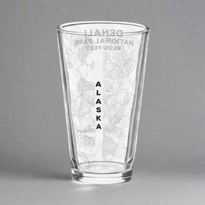 Denali National Park Topographic Pint Beer Glass - Park Service Apparel
