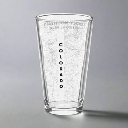 Rocky Mountain National Park Topographic Pint Glass USGS Map Print - Park Service Apparel
