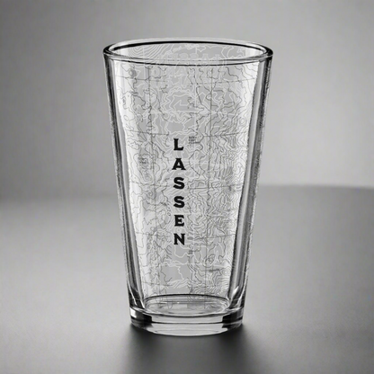 Lassen Volcanic National Park Topographic Pint Glass Park Service Apparel
