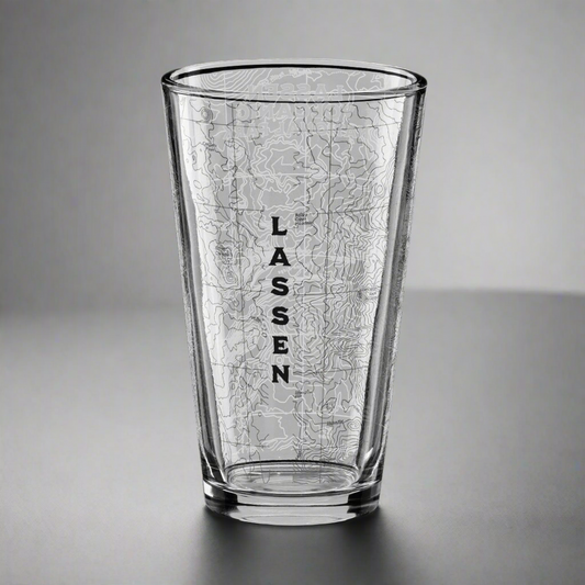Lassen Volcanic National Park Topographic Pint Glass Park Service Apparel
