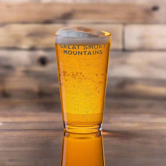 Smoky Mountain National Park Topographic Pint Glass Appalachian Trail - Park Service Apparel