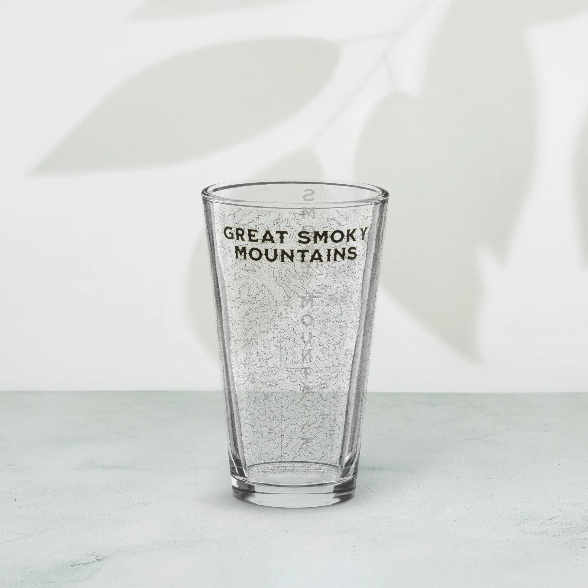 Smoky Mountain National Park Topographic Pint Glass Appalachian Trail - Park Service Apparel