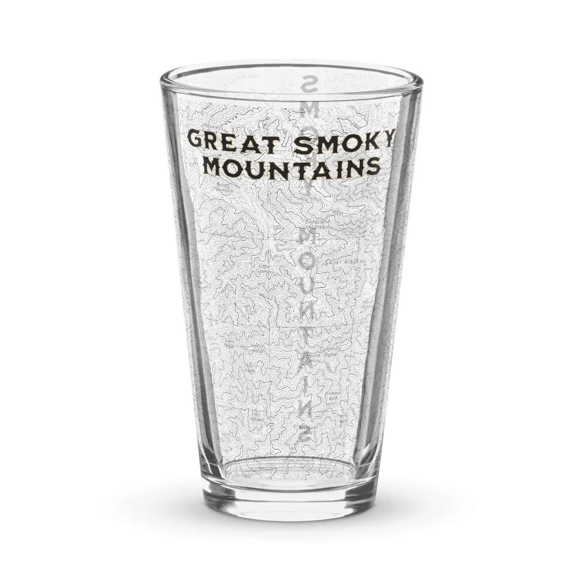 Smoky Mountain National Park Topographic Pint Glass Appalachian Trail - Park Service Apparel