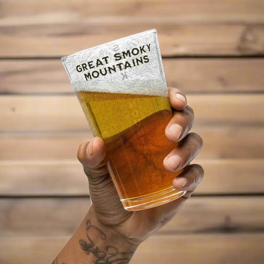 Smoky Mountain National Park Topographic Pint Glass Appalachian Trail - Park Service Apparel