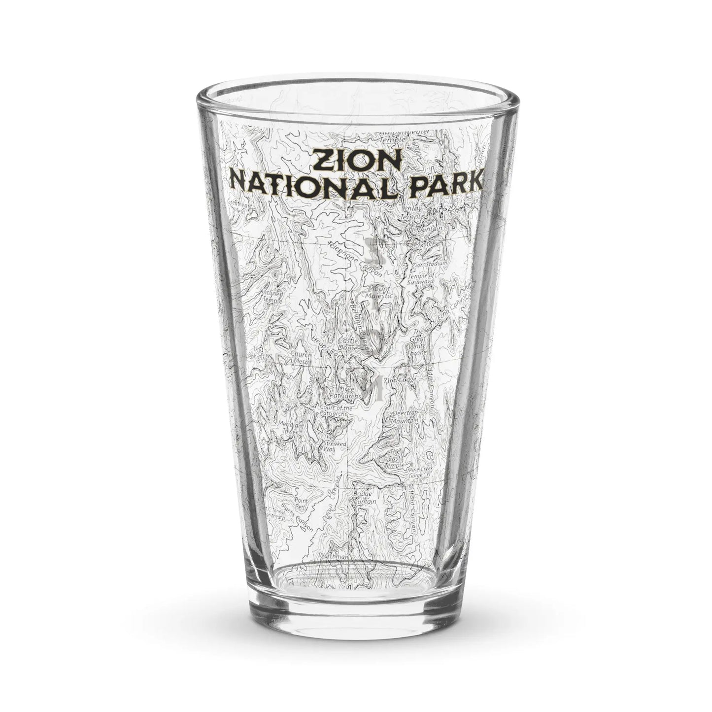 Zion National Park Topographic Pint Glass 16oz - Park Service Apparel