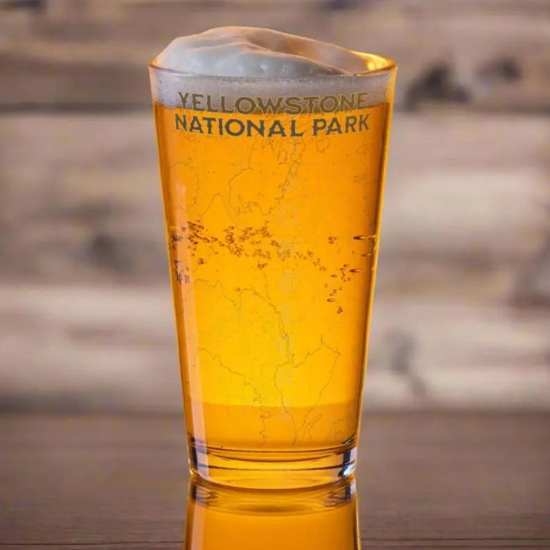 Yellowstone National Park Topographic Pint glass - Park Service Apparel