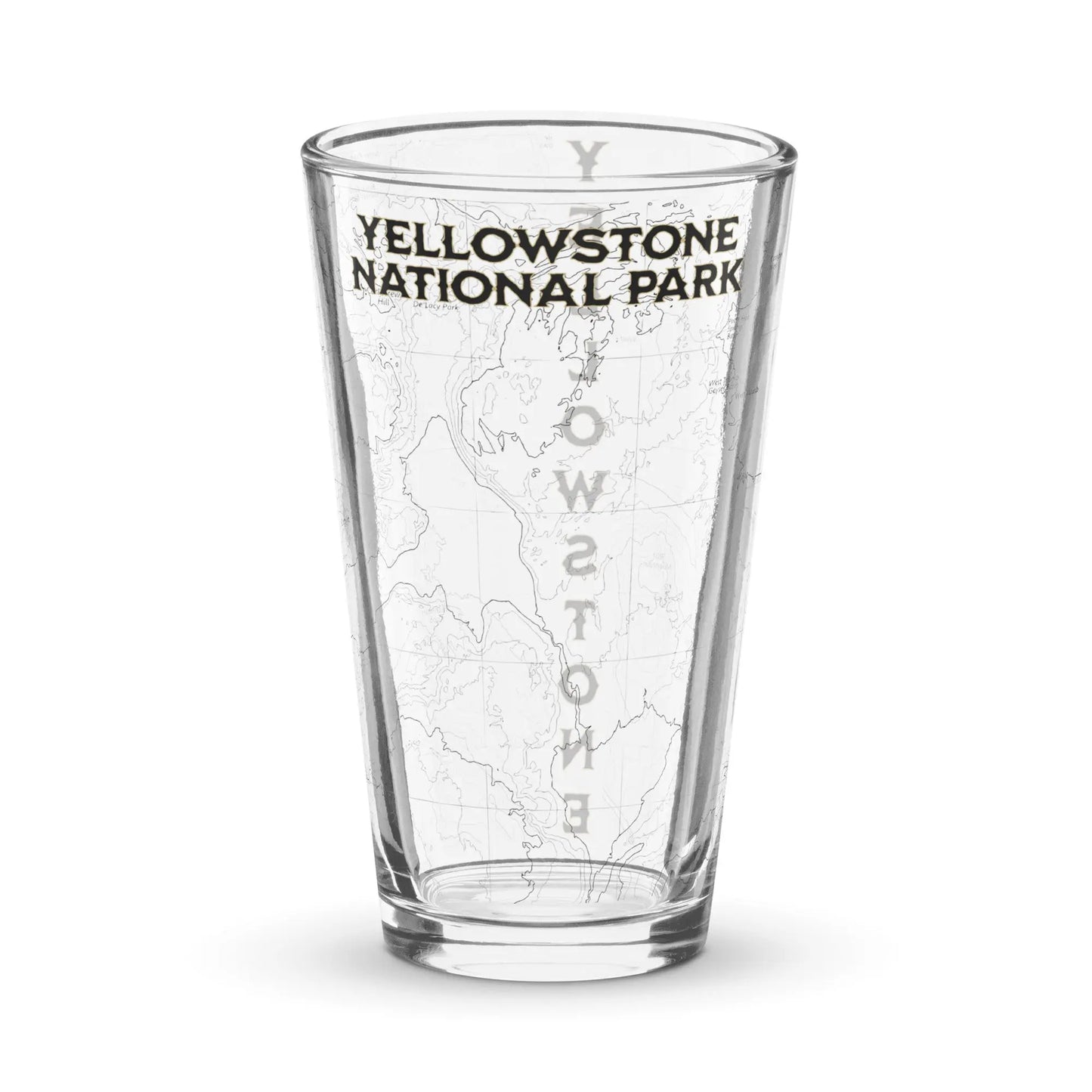 Yellowstone National Park Topographic Pint glass - Park Service Apparel
