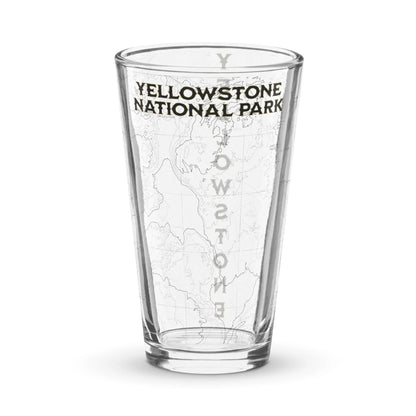 Yellowstone National Park Topographic Pint glass - Park Service Apparel
