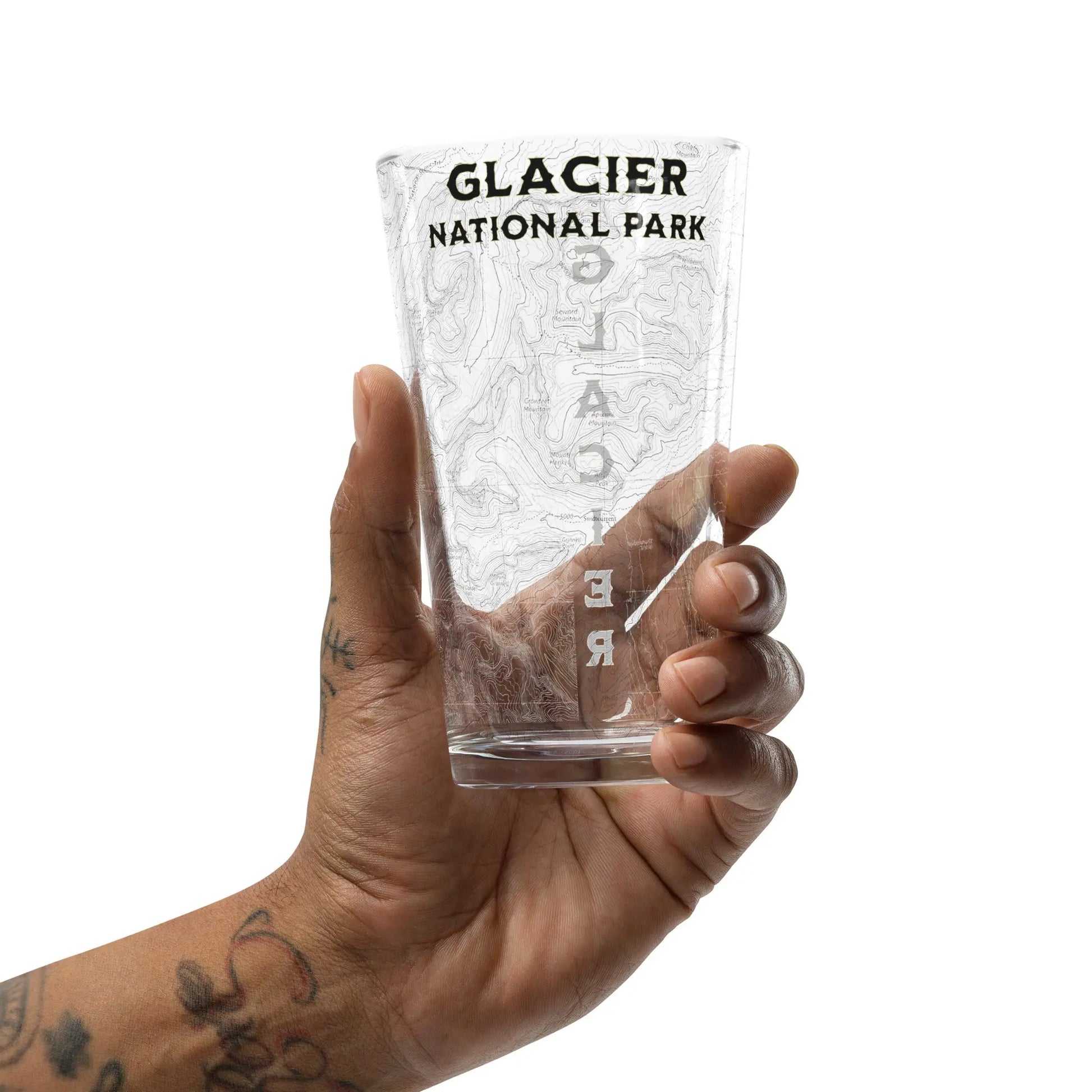 Glacier National Park Topographic Pint Glass - Park Service Apparel