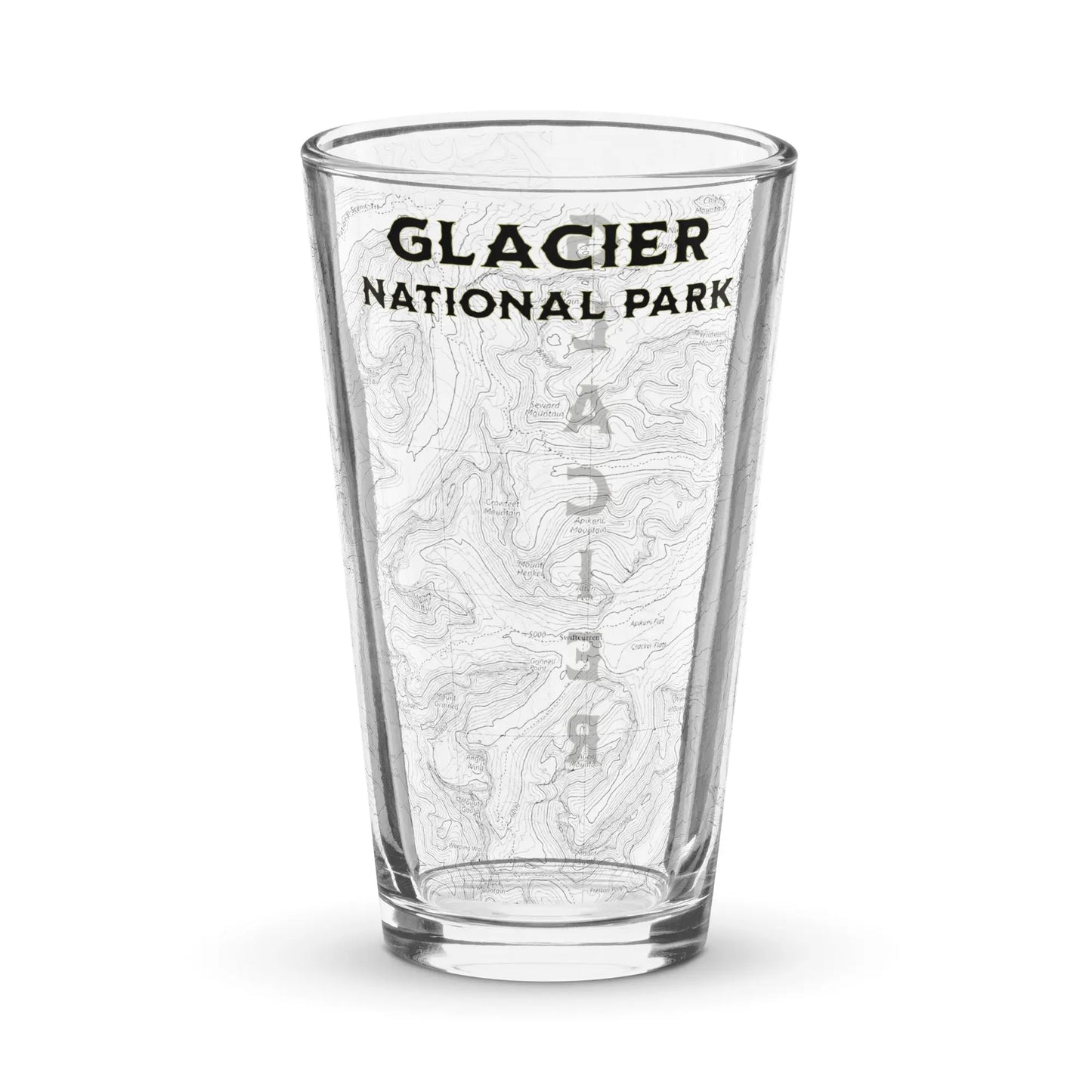 Glacier National Park Topographic Pint Glass - Park Service Apparel