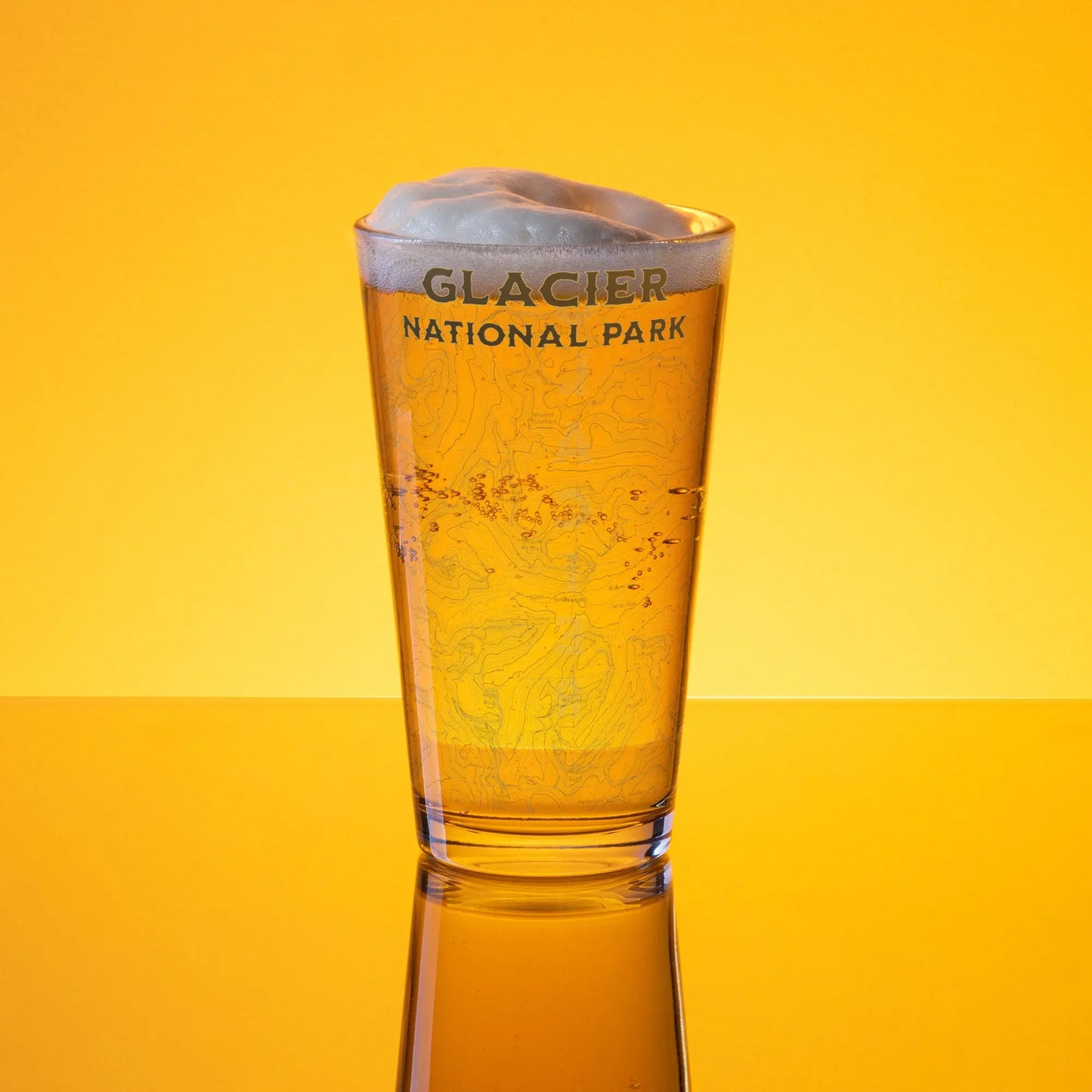 Glacier National Park Topographic Pint Glass - Park Service Apparel