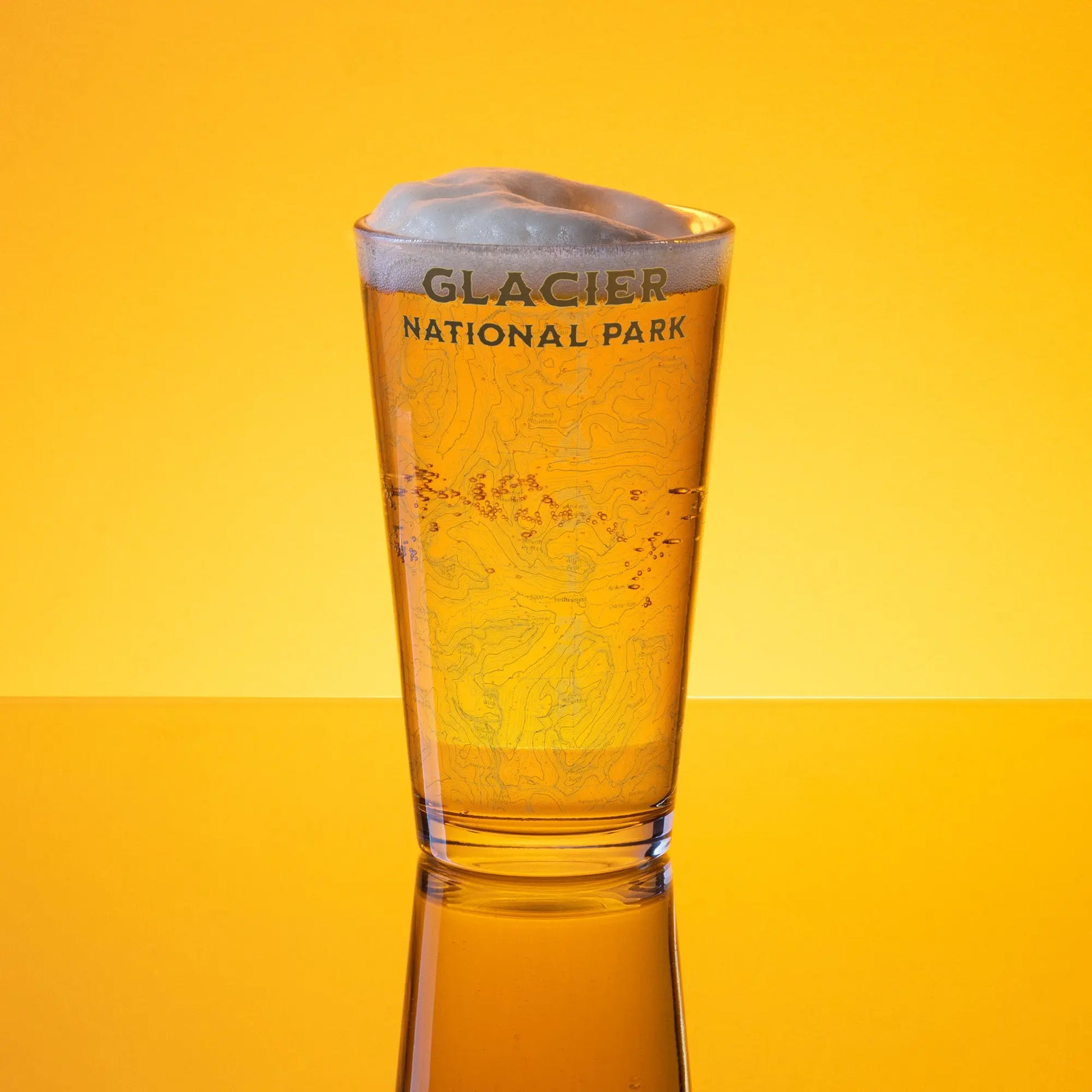 Glacier National Park Topographic Pint Glass - Park Service Apparel