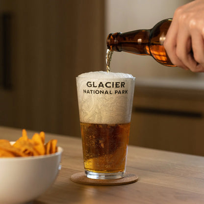 Glacier National Park Topographic Pint Glass - Park Service Apparel