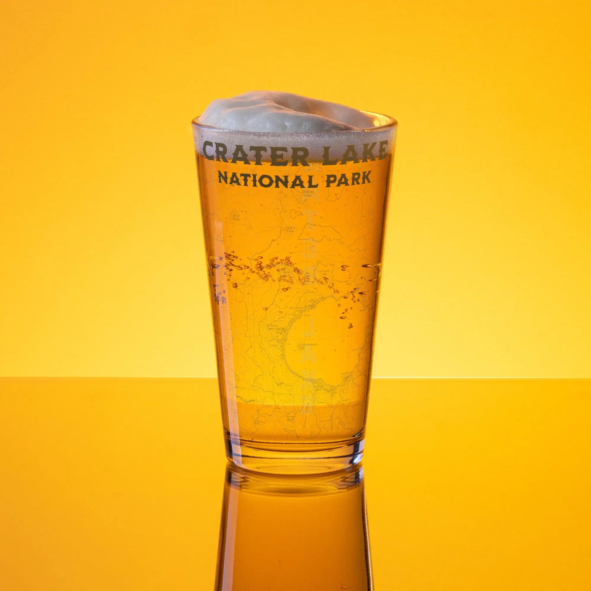 Crater Lake National Park Topographic Pint Glass USGS Topo Map PCT - Park Service Apparel