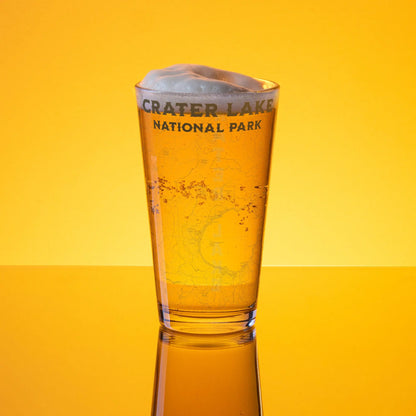 Crater Lake National Park Topographic Pint Glass USGS Topo Map PCT - Park Service Apparel