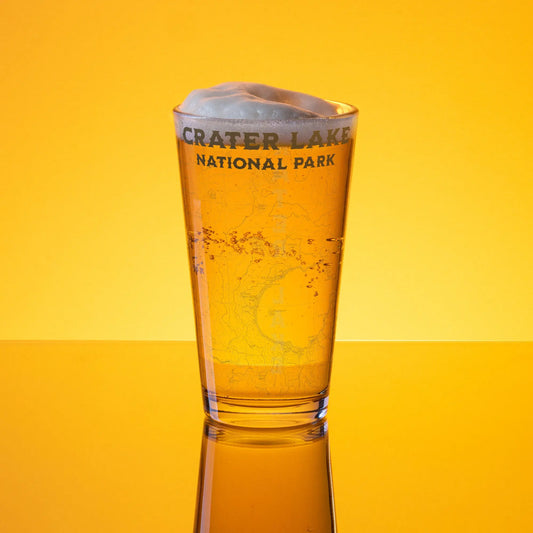 Crater Lake National Park Topographic Pint Glass USGS Topo Map PCT - Park Service Apparel
