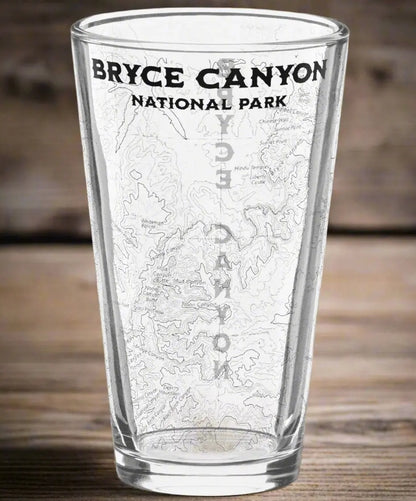 Bryce Canyon National Park Topographic Pint Glass USGS Map Print - Park Service Apparel