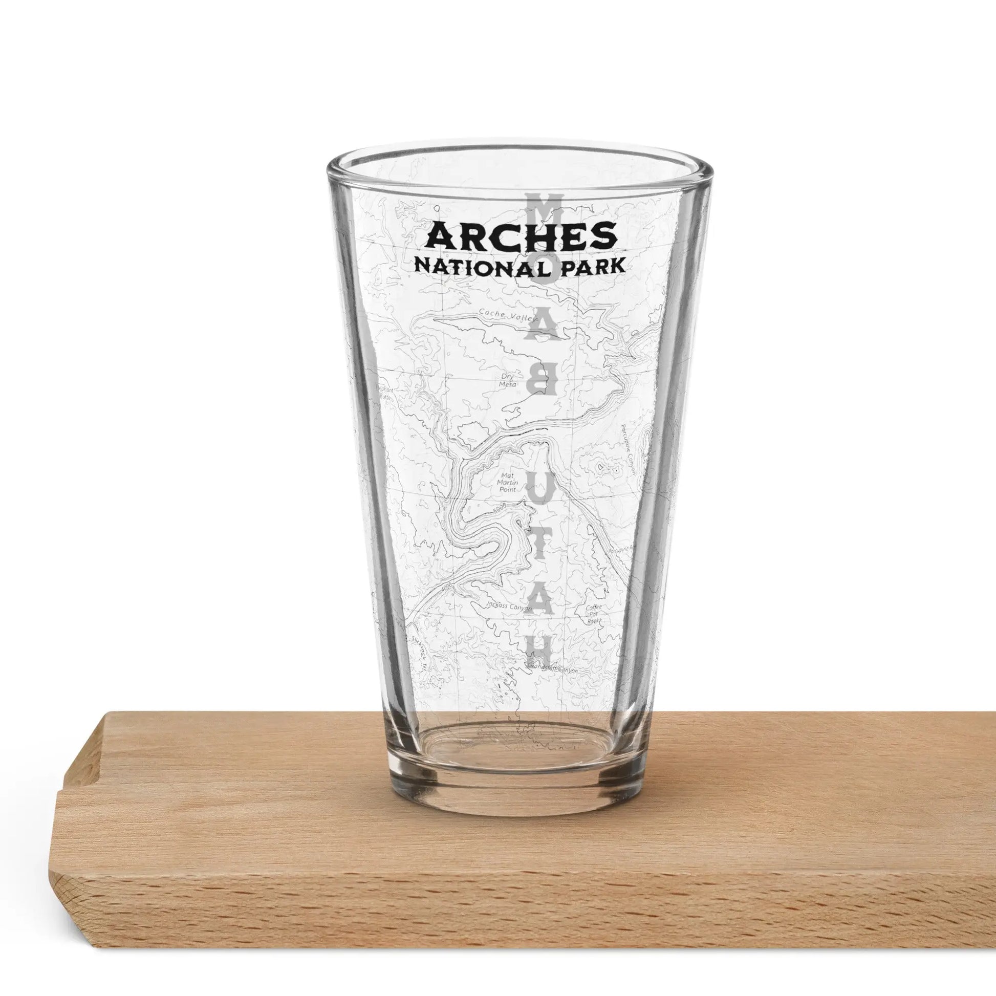 Arches National Park Topographic Pint Glass Moab Utah - Park Service Apparel