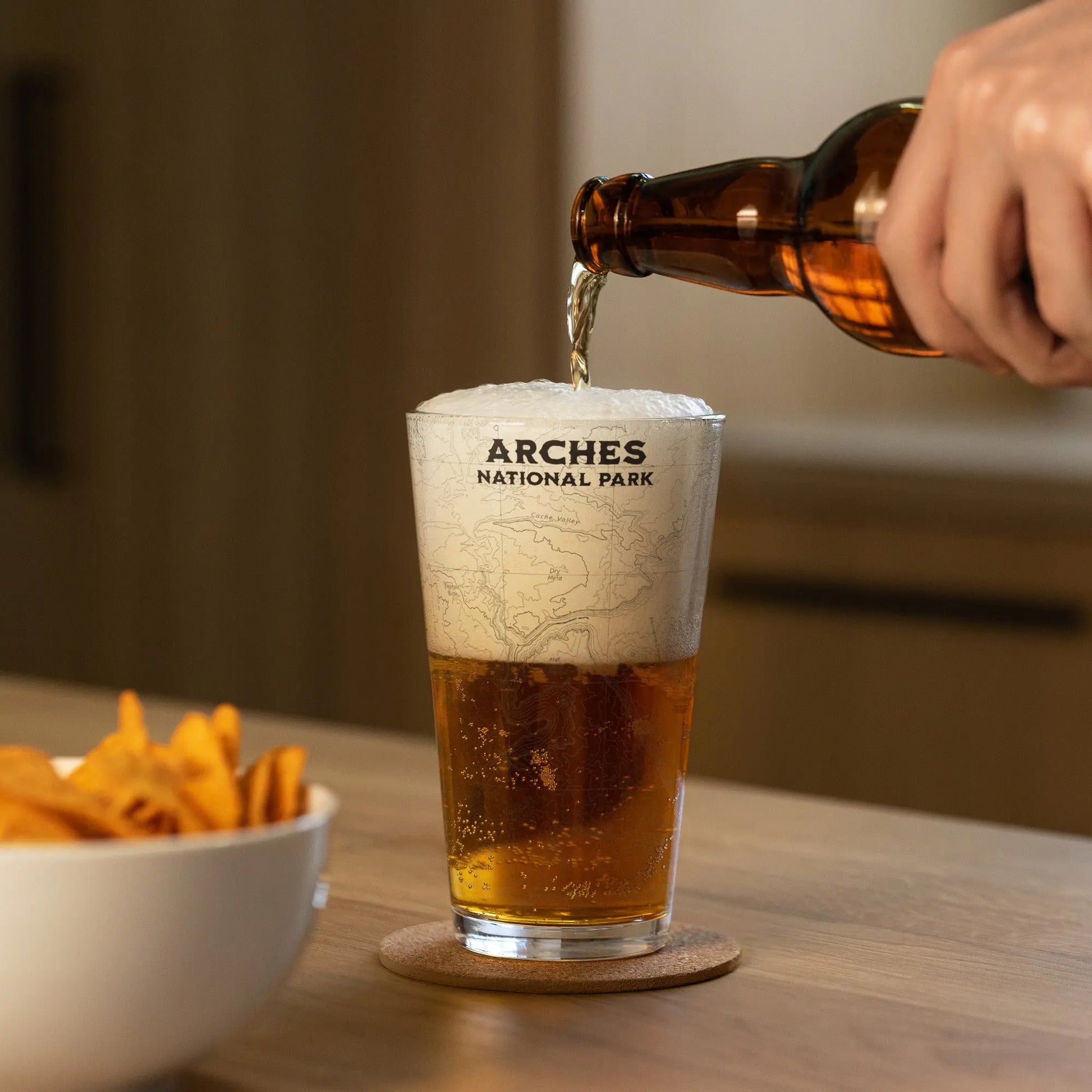Arches National Park Topographic Pint Glass Moab Utah - Park Service Apparel