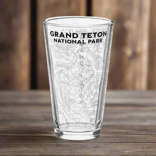 Grand Teton National Park Topographic Pint USGS Topo Map - Park Service Apparel